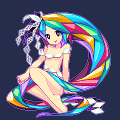 crystal, feet, hetano_yoko_sukii, ipod_nano_wallpaper, lowres, multicolored_hair, original, pixel_art