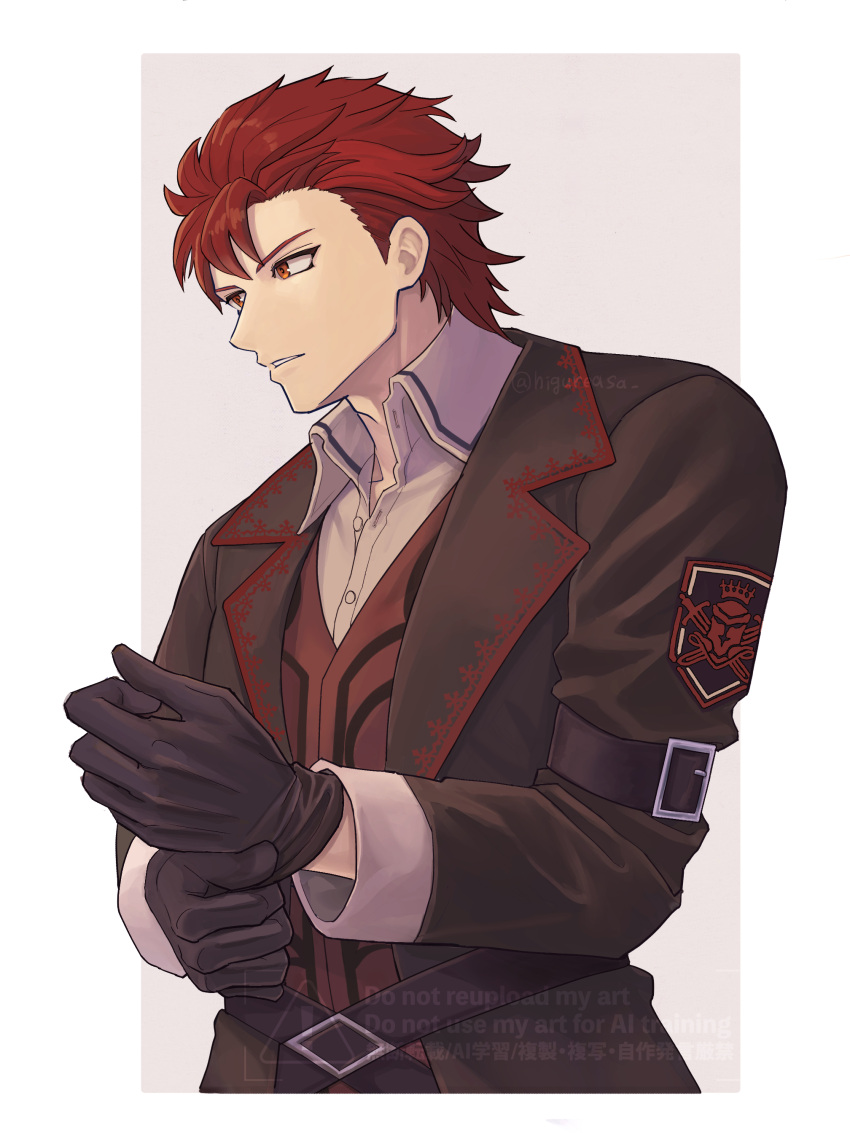 1boy, absurdres, arm_belt, belt, black_belt, black_gloves, diamant_(fire_emblem), fire_emblem