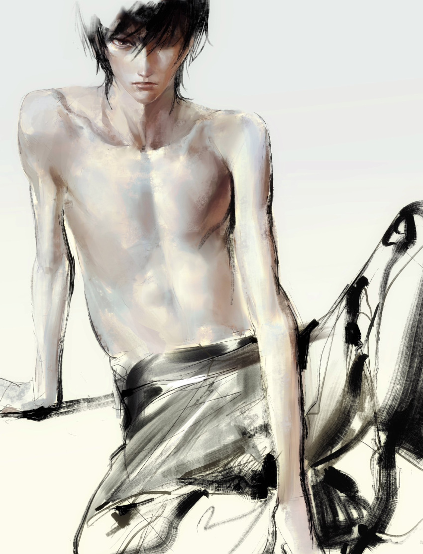 1boy, black_hair, black_pants, closed_mouth, code_geass, collarbone, expressionless, fieroo