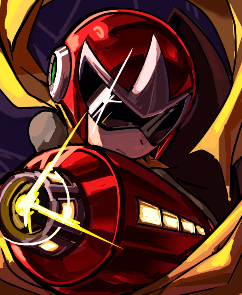 1boy, absurdres, arm_cannon, assault_visor, bodysuit, dark_background, grey_bodysuit, helmet