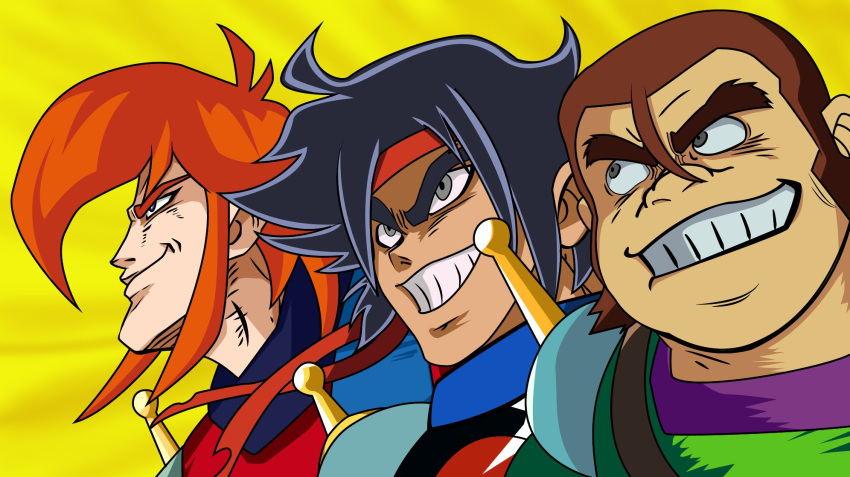 3boys, argo_gulskii, black_hair, brown_hair, domon_kasshu, g_gundam, george_de_sand, getter_robo