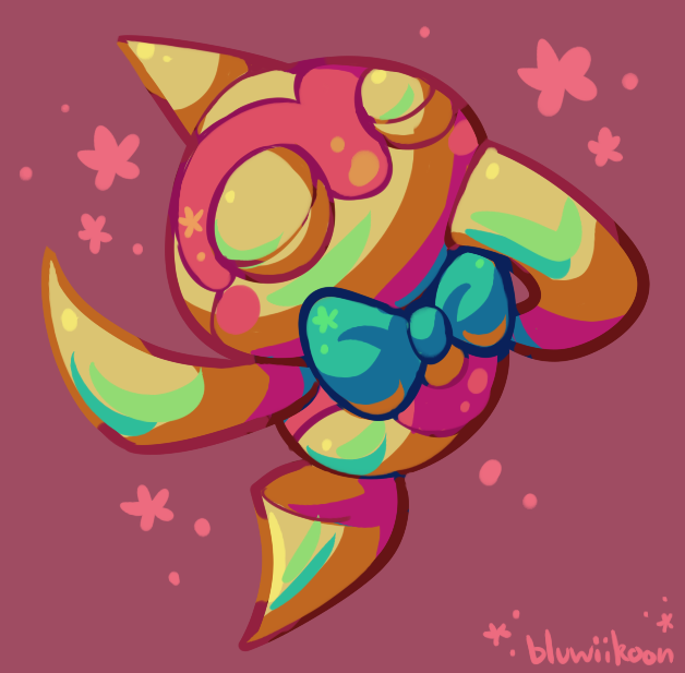 aqua_bow, aqua_bowtie, artist_name, baltoy, blush, blush_stickers, bluwiikoon, bow