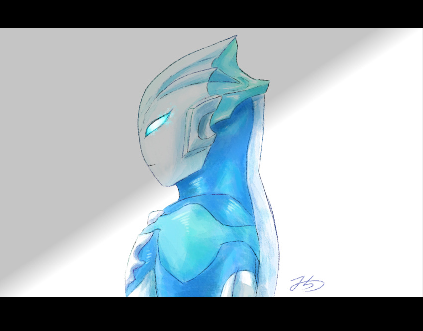 1boy, alien, blue_eyes, blue_skin, closed_mouth, colored_skin, commentary, dorsal_fin