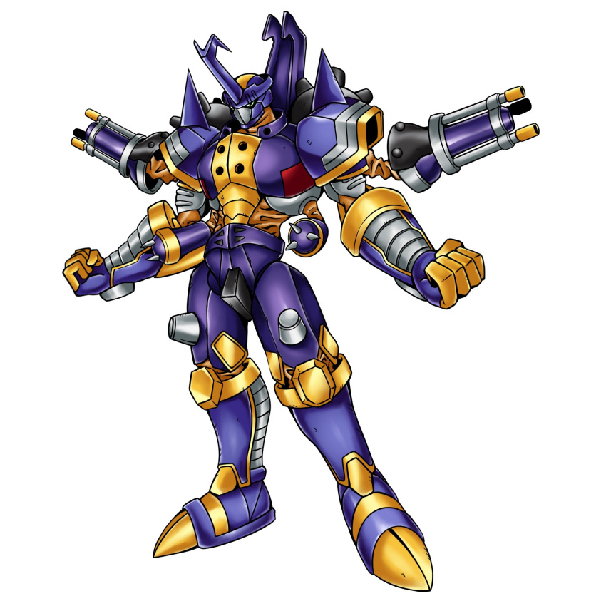 1boy, armor, blitzmon, blue_armor, blue_helmet, bolgmon, clenched_hands, commentary