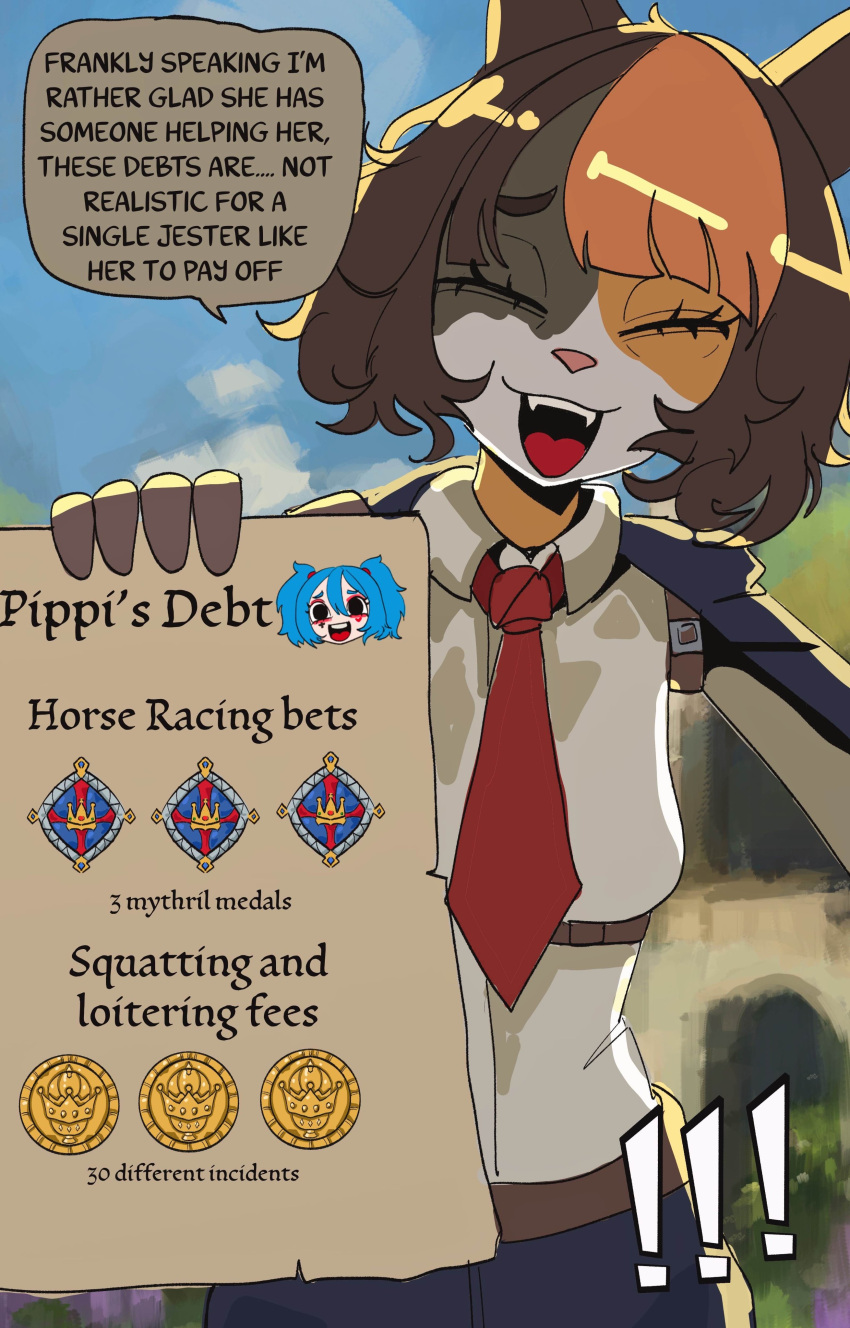 !, 1girl, absurdres, animal_ears, basedbinkie, belt, cash_(basedbinkie), cat_ears