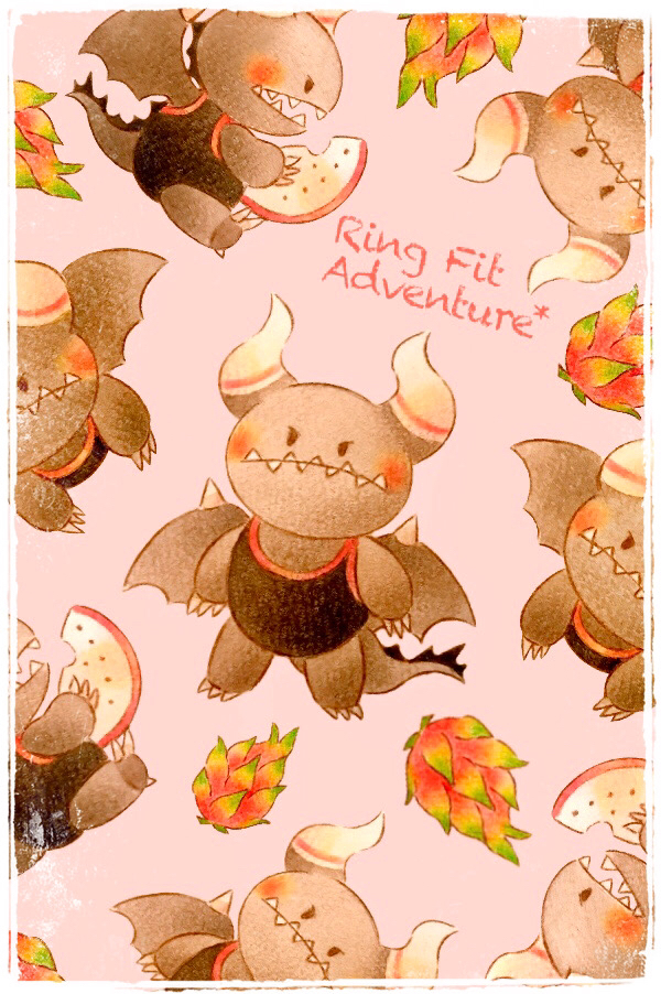 1boy, black_eyes, border, commentary_request, copyright_name, dragaux, dragon_boy, dragon_fruit