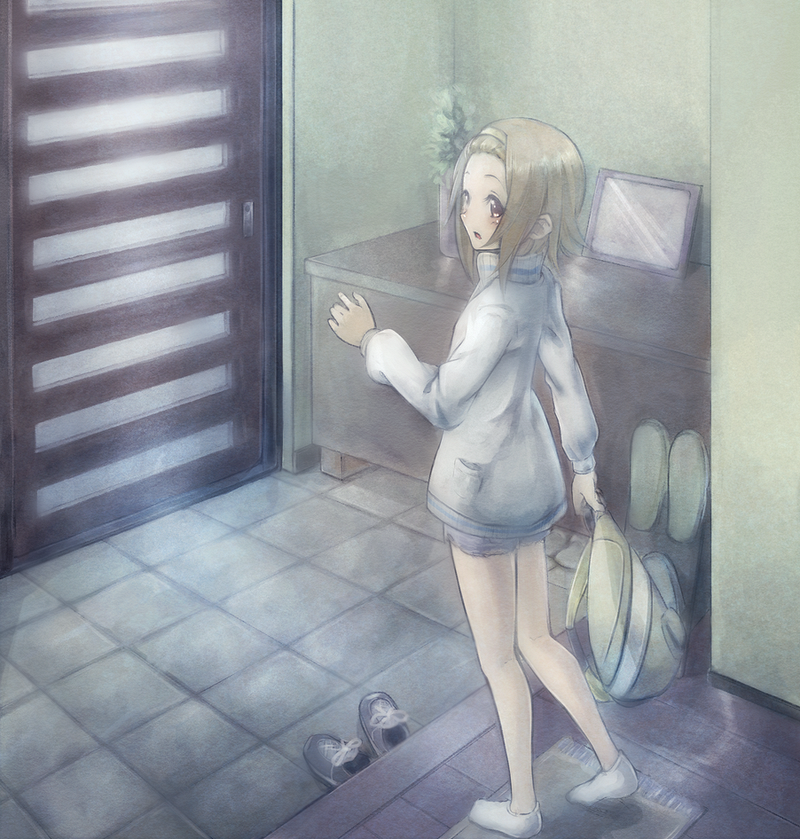 bad_id, bag, brown_eyes, brown_hair, foyer, hairband, jacket, k-on!