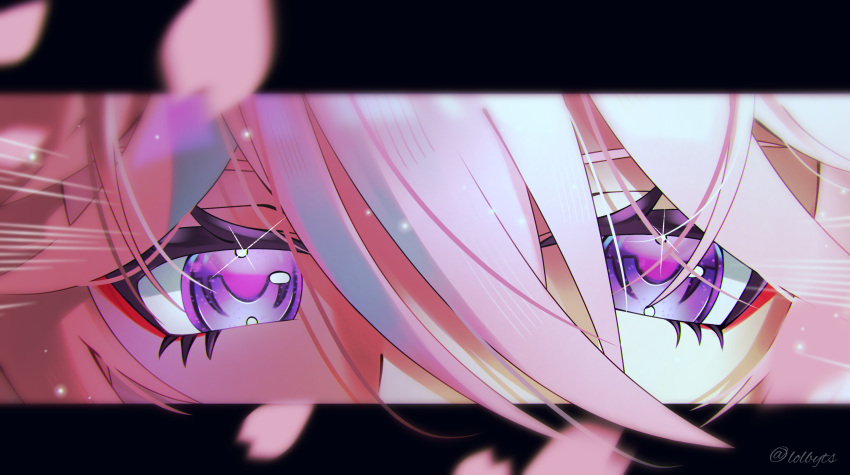 1girl, absurdres, evanescia_(honkai:_star_rail), eye_focus, falling_petals, hair_between_eyes, highres, honkai:_star_rail
