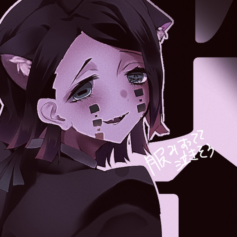 1boy, animal_ears, asymmetrical_bangs, black_hair, black_jacket, blush, buttons, cat_ears, colored_tips, commentary_request, cropped, demon_boy, enmu_(kimetsu_no_yaiba), extra_ears, facial_mark, fangs, from_behind, green_eyes, grey_background, hinshi_(mumunu_enm), jacket, kemonomimi_mode, kimetsu_no_yaiba, long_sleeves, looking_at_viewer, looking_back, male_focus, medium_hair, multicolored_hair, open_mouth, outline, portrait, raised_inner_eyebrows, smile, solo, suit_jacket, symbol-shaped_pupils, tareme, tears_facial_mark, teeth, trap, turning_head, undershirt, vignetting, white_outline