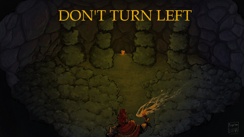 1other, ambiguous_gender, armor, burning, capelet, cave, d3rlord3, english_text