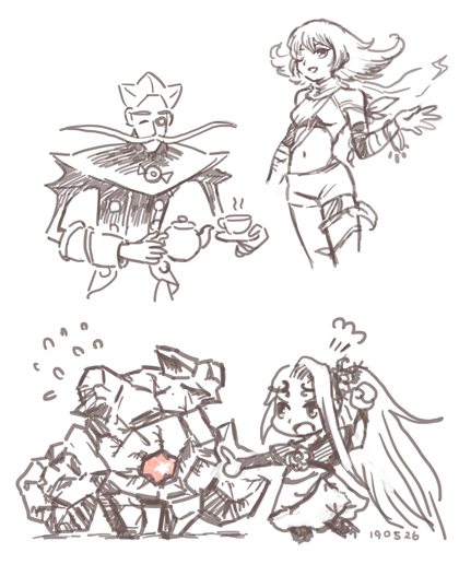 2boys, 2girls, arlon_(kid_icarus), arm_vines, child, commentary_request, cragalanche, creature
