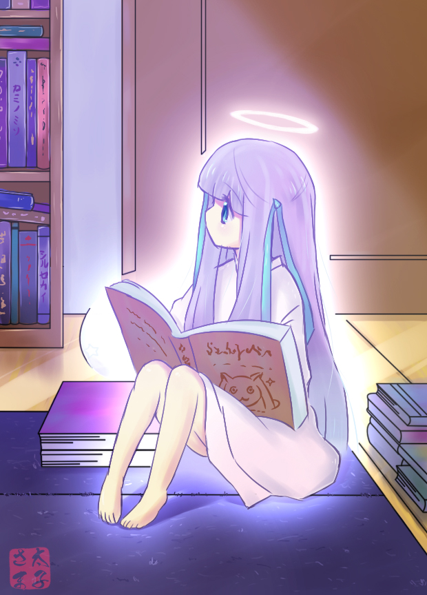 :3, aura, barefoot, beckitach, book, bookshelf, cameo, colored
