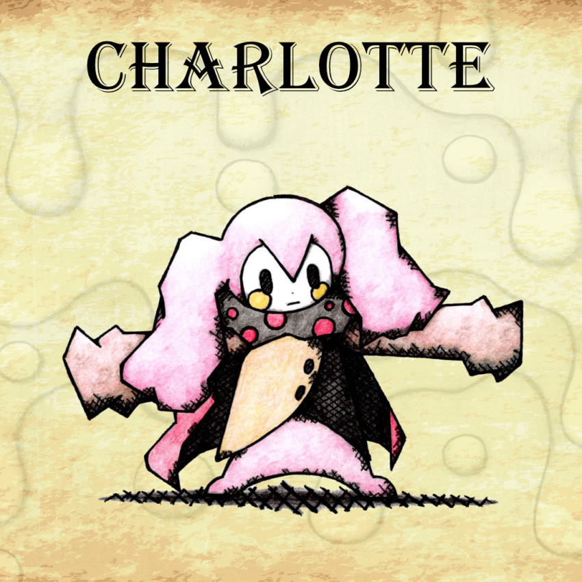 1other, animal_ears, blush_stickers, charlotte_(madoka_magica), cloak, commentary_request, e-jun-ccf, hatching_(texture)