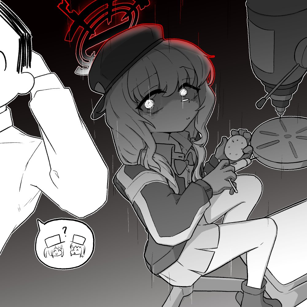 1boy, 1girl, 743_(743rd_bat), aoba_(blue_archive), blue_archive, boots, bow, bowtie
