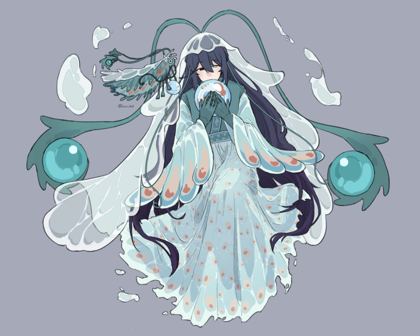 1boy, alternate_costume, androgynous, antennae, aqua_eyes, artist_name, black_eyes, black_hair