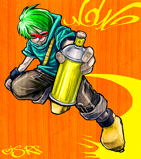 character_request, gloves, green_hair, inline_skates, jet_set_radio, jet_set_radio_future, jsrf, roller_skates