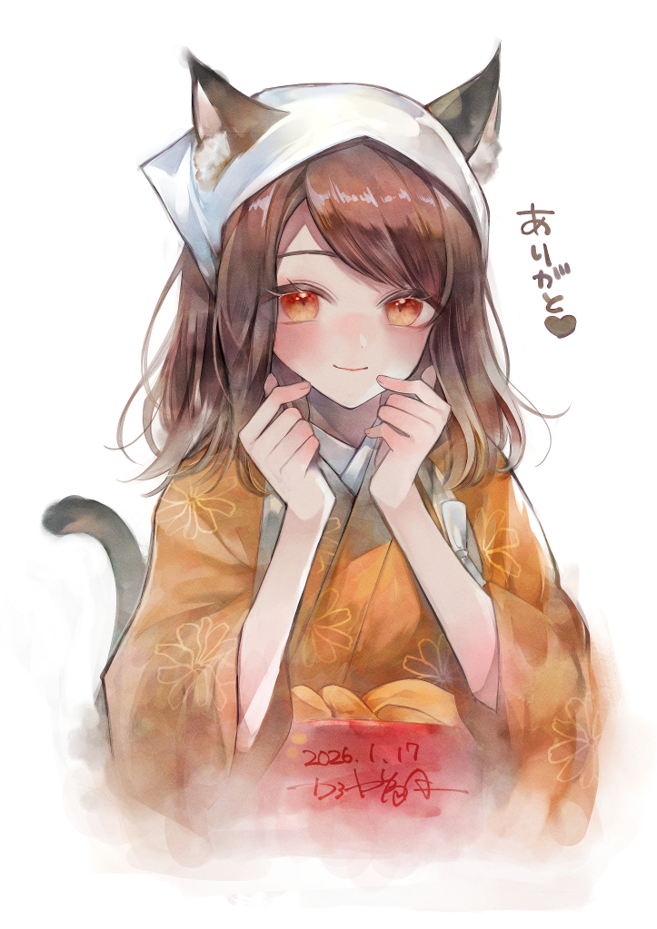1girl, animal_ear_fluff, animal_ears, aqlio, brown_hair, cat_ears, cat_girl, commentary_request
