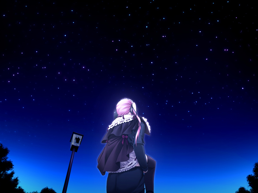 alice_(bloody_rondo), bloody_rondo, game_cg, night, sakaki_maki, sky, stars