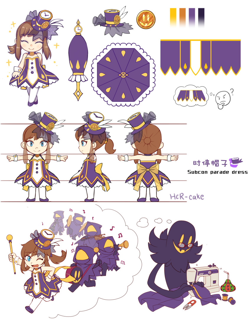 1boy, 1girl, :3, ?, a_hat_in_time, absurdres, alternate_costume, artist_name