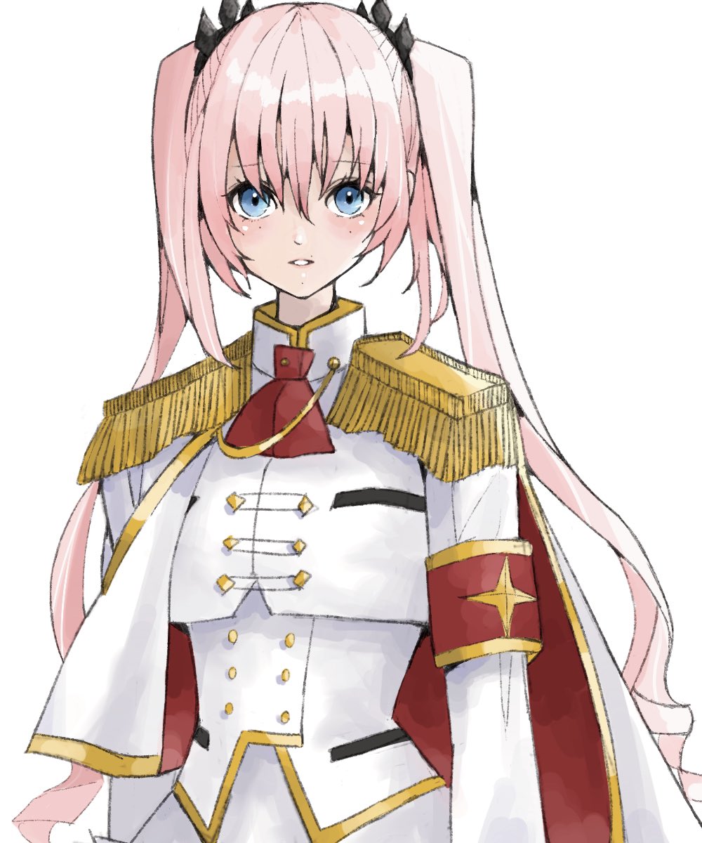 1girl, altea_alessandrini, armband, arms_at_sides, ascot, assault_lily, blue_eyes, blush