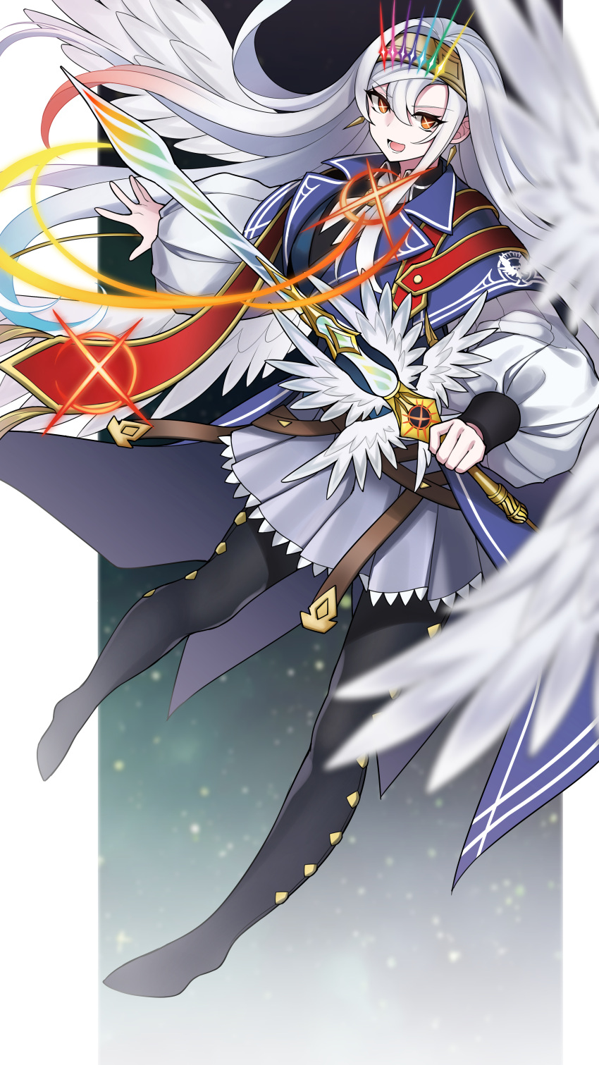 1girl, absurdres, artmage_finmel, artmage_non_finito, black_pantyhose, commentary_request, dress, duel_monster