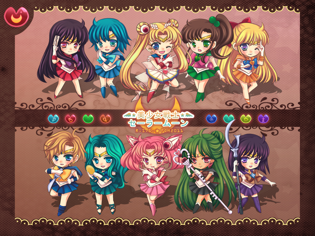 6+girls, ;d, ahoge, aino_minako, aqua_eyes, bishoujo_senshi_sailor_moon, black_hair, blonde_hair