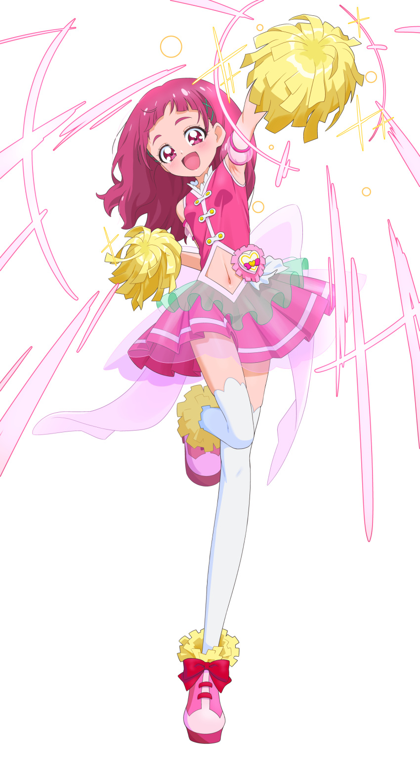 1girl, :d, absurdres, arm_up, armpits, back_bow, blush, bow