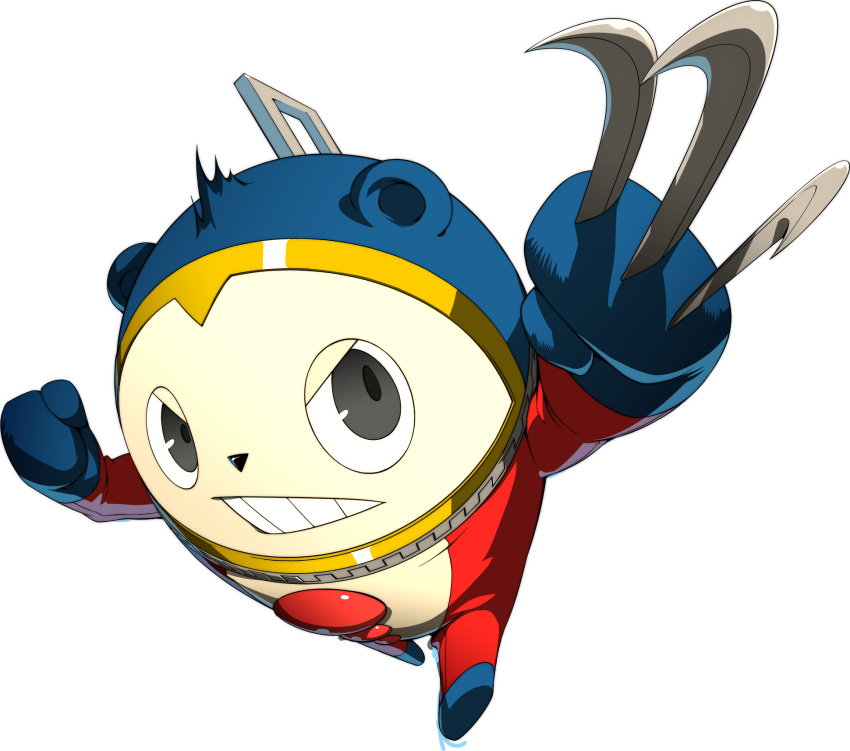 1boy, bear_boy, claws, clenched_teeth, full_body, grey_eyes, highres, kuma_(persona_4)