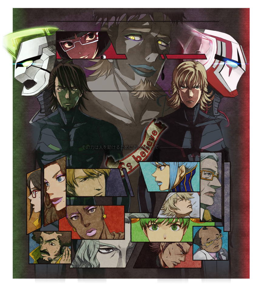 albert_maverick, antonio_lopez, barnaby_brooks_jr, beard, black_hair, blue_eyes, blue_hair, blue_rose_(tiger_&amp;_bunny)