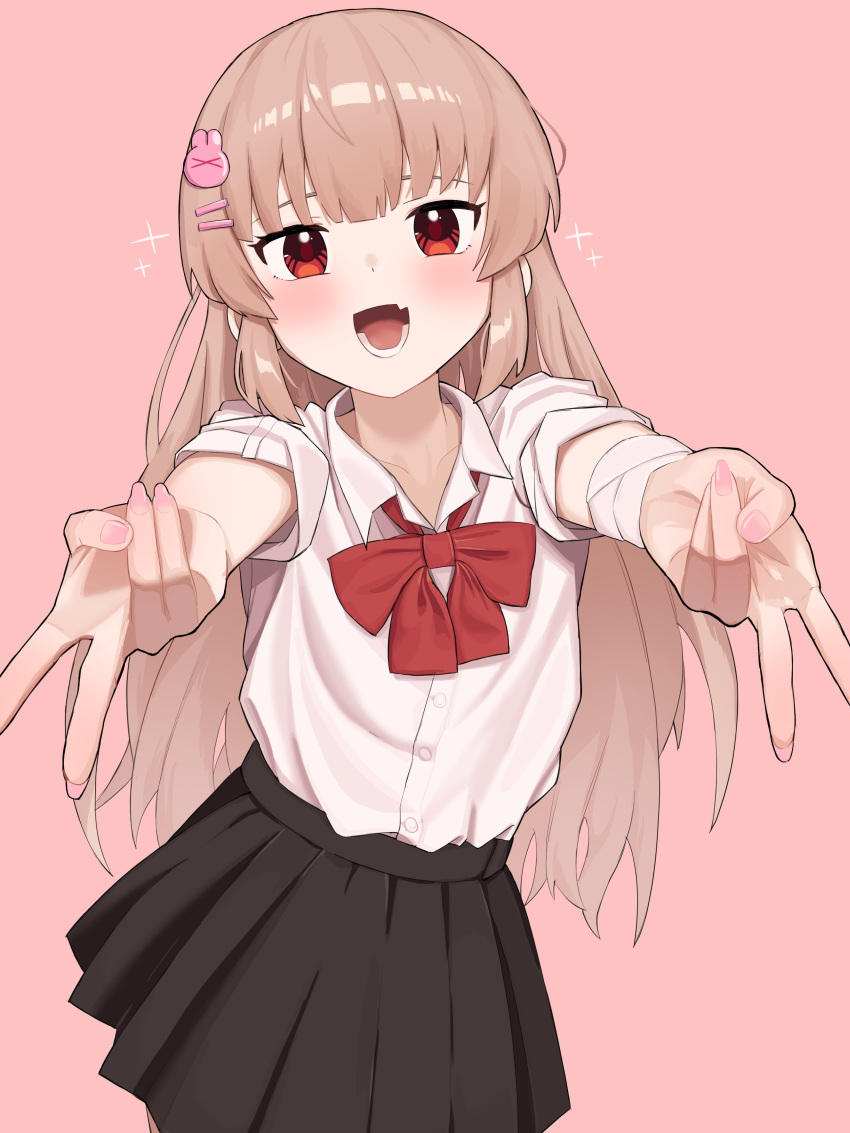 1girl, absurdres, alternate_costume, bandaged_wrist, bandages, black_skirt, blonde_hair, blush