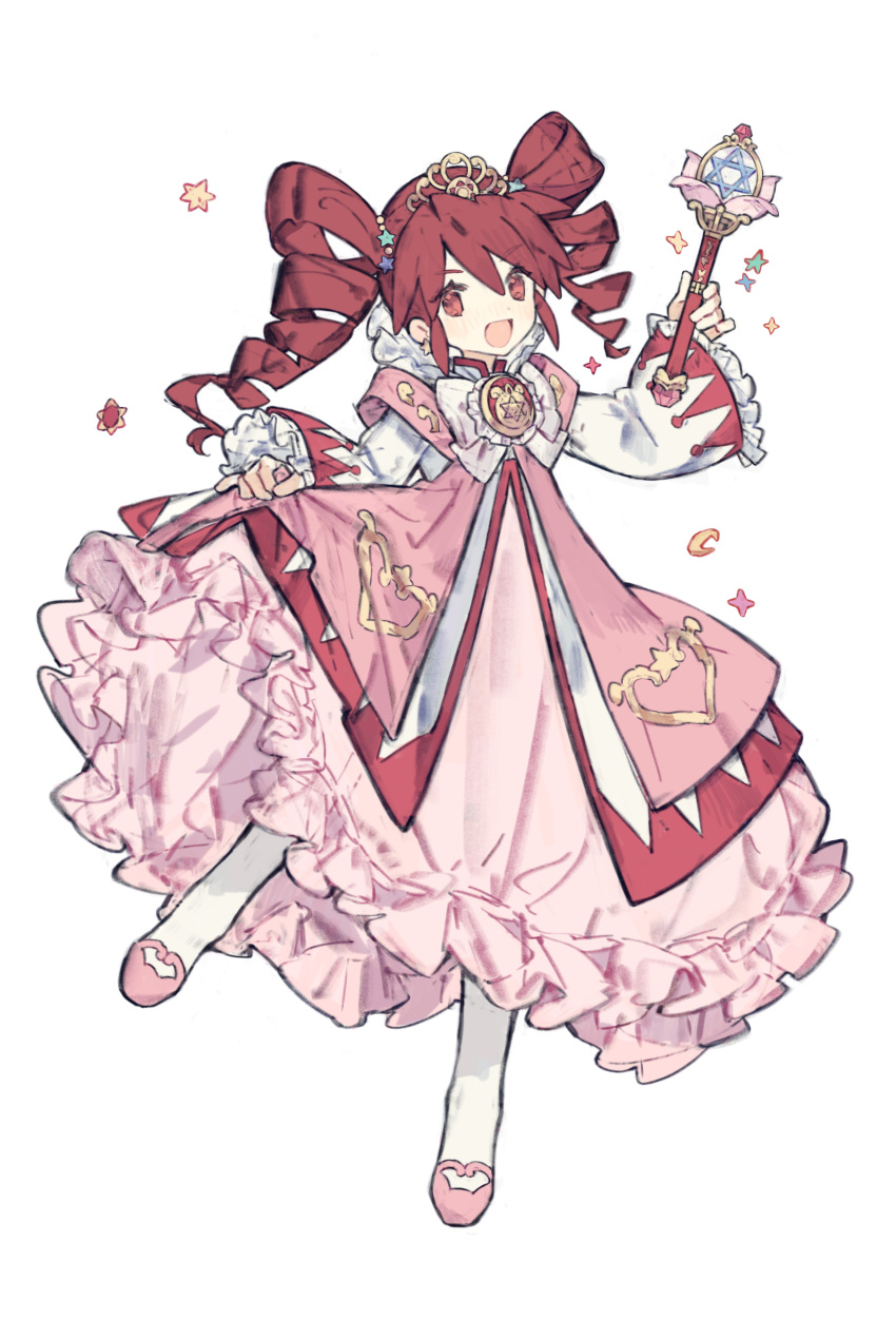 1girl, absurdres, commentary_request, dress, drill_hair, fine_(futagohime), fine_(grand_universal_princess)_(futagohime), frilled_dress