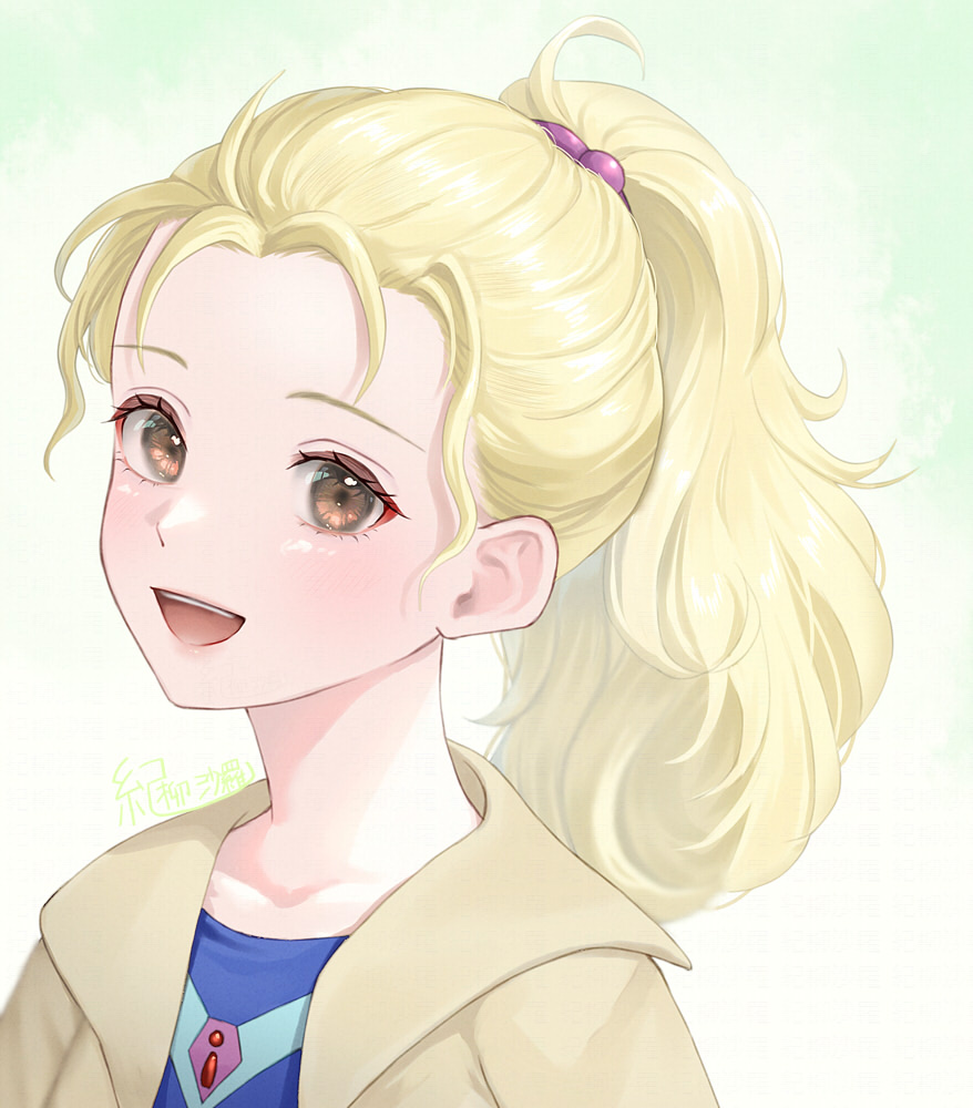 1girl, blonde_hair, brown_eyes, commentary_request, final_fantasy, final_fantasy_v, kiryuu_sara_(artist), krile_mayer_baldesion_(ff5)
