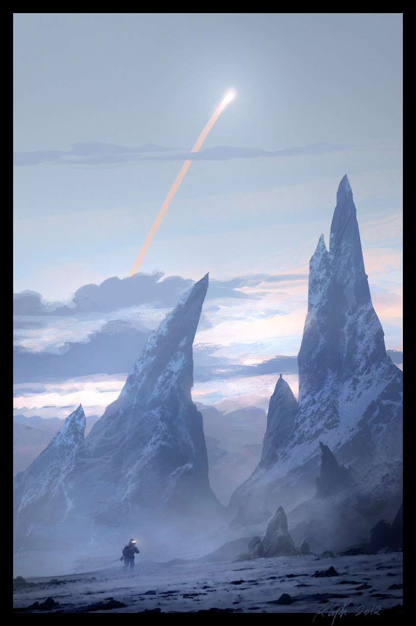 1other, clouds, cloudy_sky, coat, cold, commentary, english_commentary, highres
