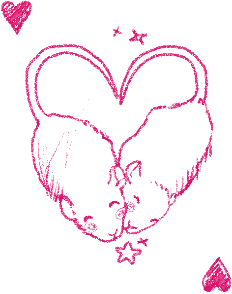 angela_he, animal_focus, english_text, heads_together, heart, heart_tail_duo, mouse_(animal), no_humans