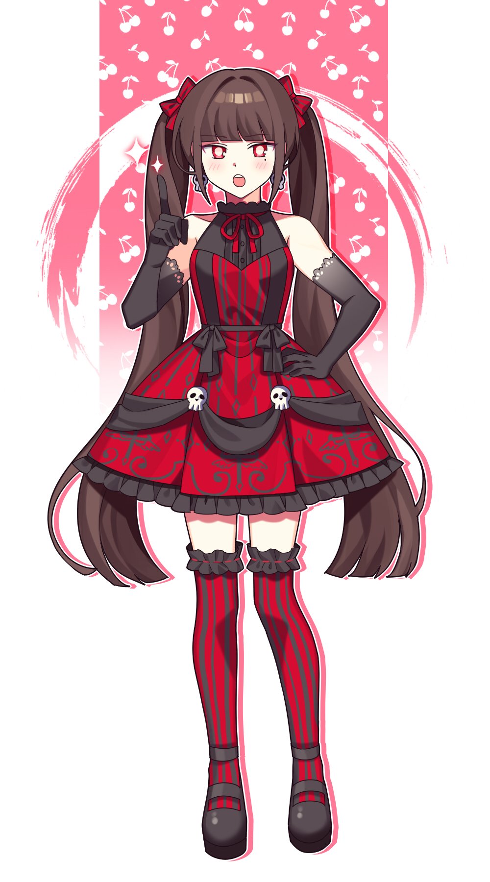 1girl, alternate_costume, bare_shoulders, black_bow, black_gloves, black_shirt, black_shoes, blunt_bangs