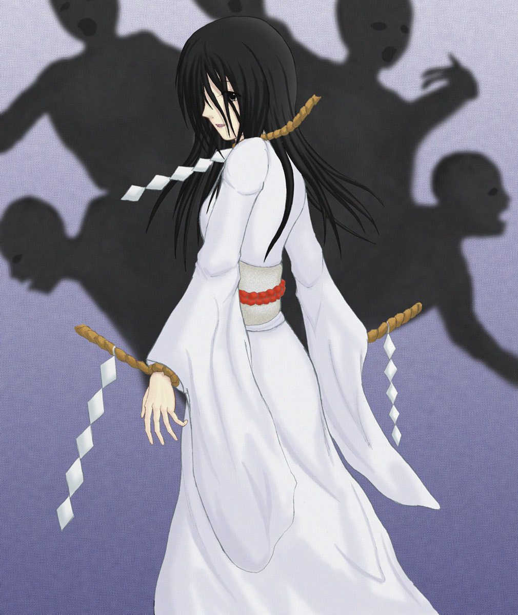 black_hair, fatal_frame, fatal_frame_1, ghost, highres, himuro_kirie, hitoshi_hitoshi, japanese_clothes
