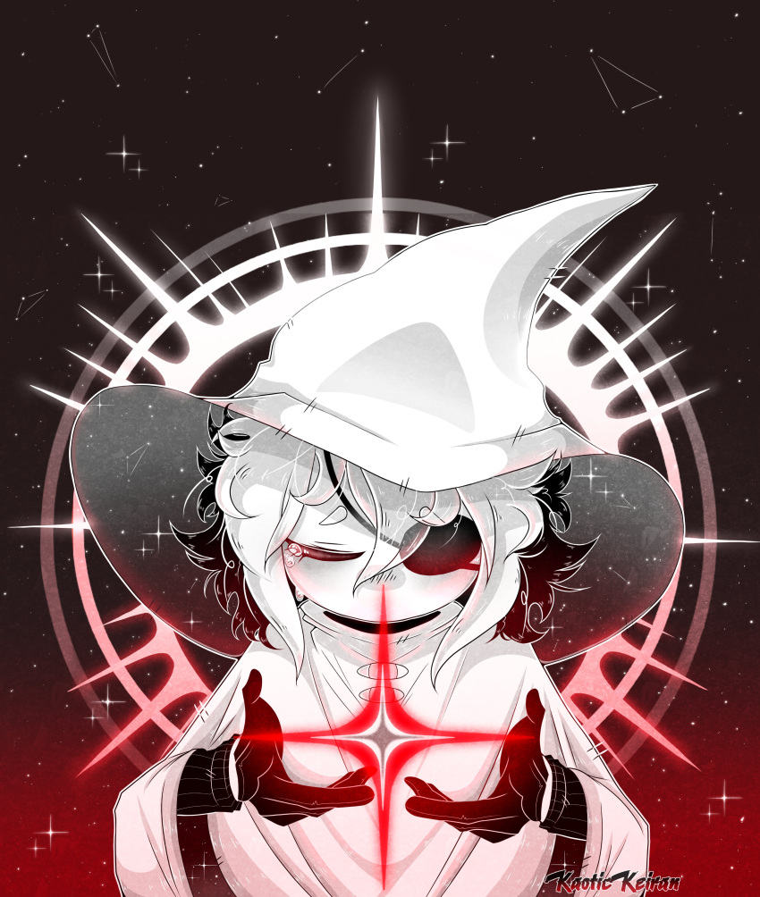 absurdres, covered_face, eyepatch, hat, highres, in_stars_and_time, kaotickeiran, large_hat