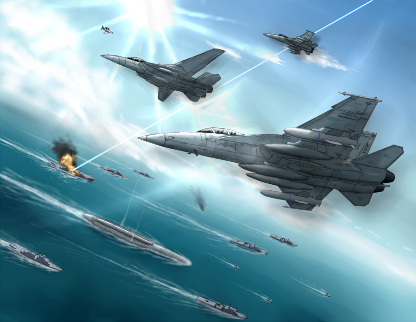 ace_combat, ace_combat_5, airplane, battleship, boat, boeing_e-767, cruiser, destroyer