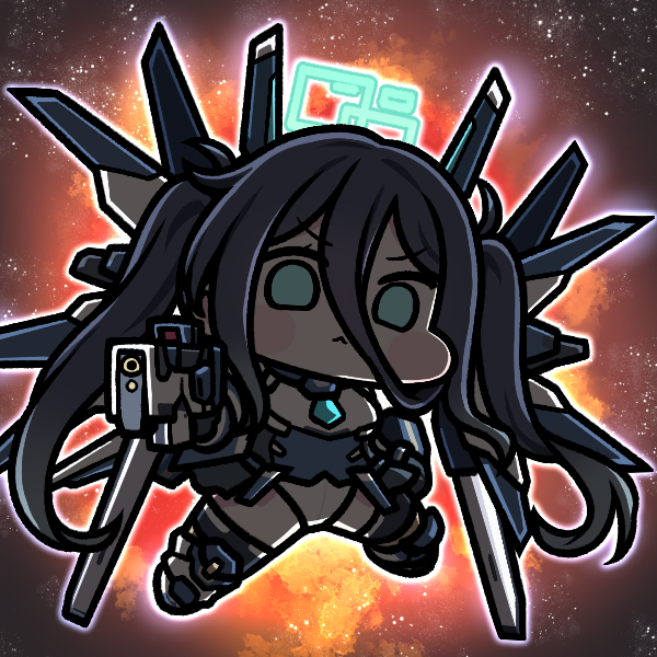 1girl, aris_(armed)_(blue_archive), aris_(blue_archive), black_hair, blue_archive, blue_eyes, blush_stickers, chibi