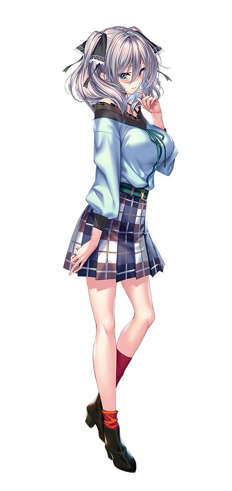 1girl, amakano_2, ankle_boots, arm_at_side, asymmetrical_legwear, bare_shoulders, belt, belt_buckle