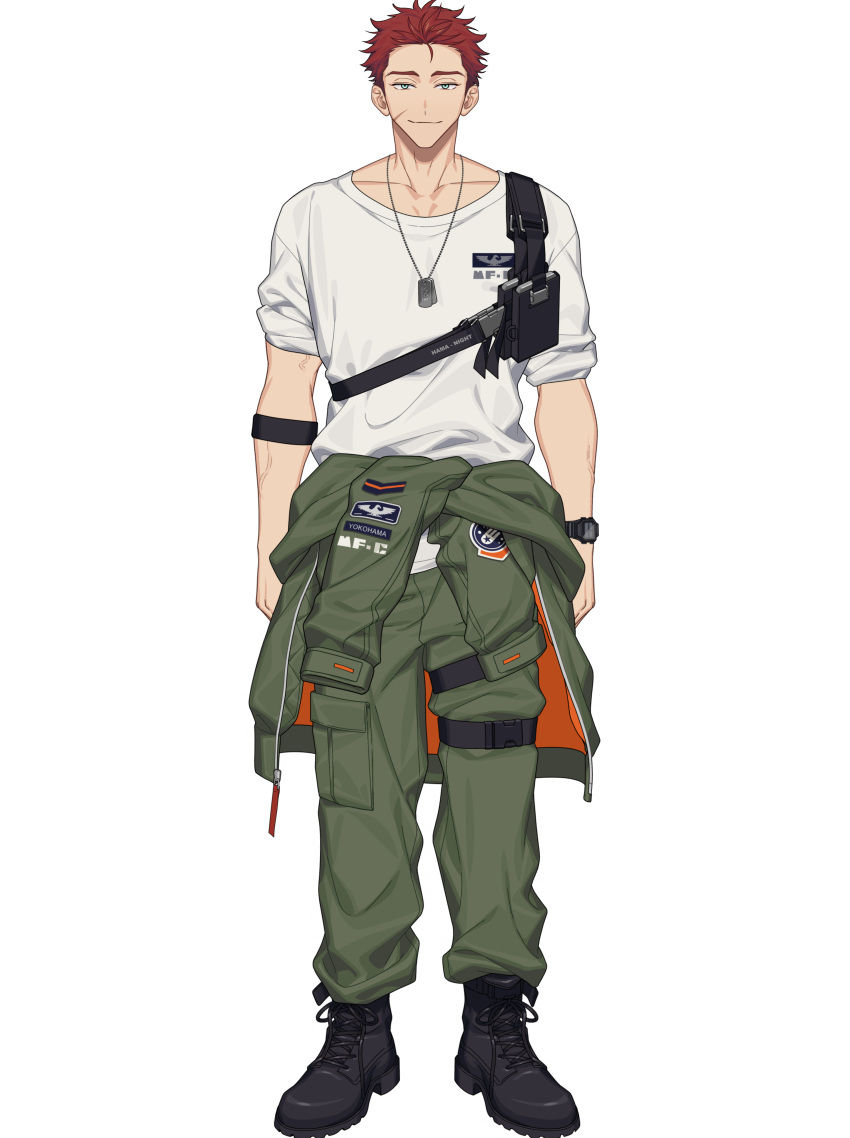 18trip, 1boy, absurdres, arm_belt, belt, black_belt, black_shoes, boots