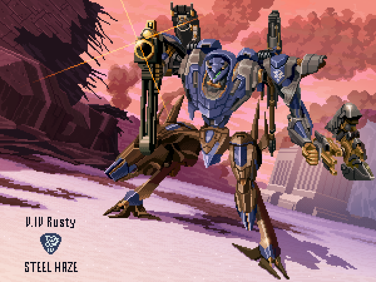 aiming, aiming_at_viewer, armored_core, armored_core_vi:_fires_of_rubicon, character_name, dusk, full_body, gun