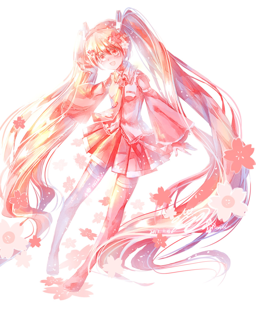 1girl, absurdly_long_hair, absurdres, bare_shoulders, boots, breast_pocket, cherry_blossoms, chinese_commentary