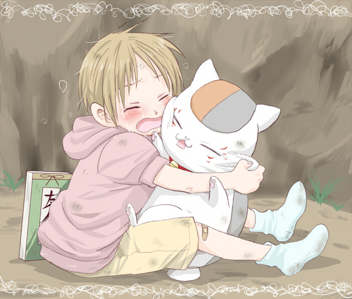 animal_hug, blonde_hair, cat, child, closed_eyes, eyes_closed, male, matumoto_mouse