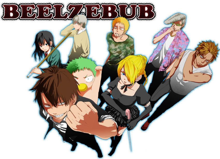 6+boys, 6+girls, age_difference, baby_be'el, beelzebub_(manga), black_hair, blonde_hair, blue_eyes