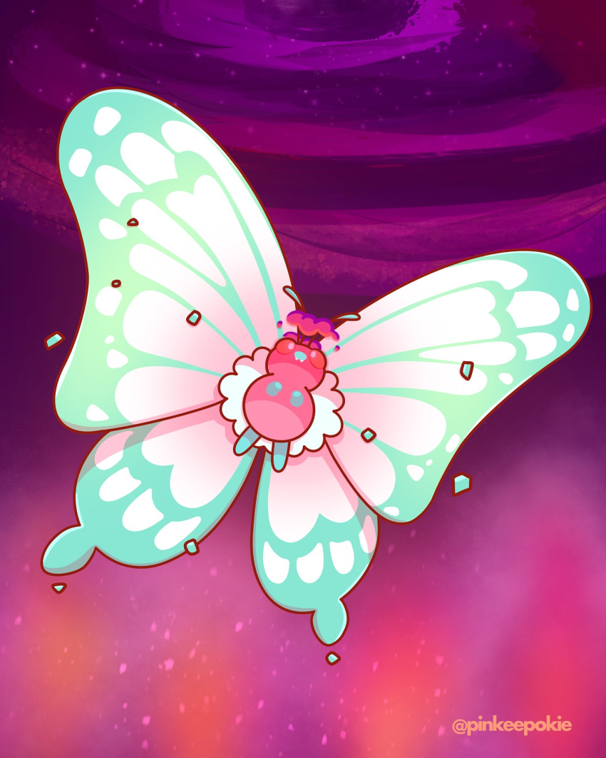 alternate_color, antennae, butterfly_wings, butterfree, commentary, dynamax, english_commentary, fangs