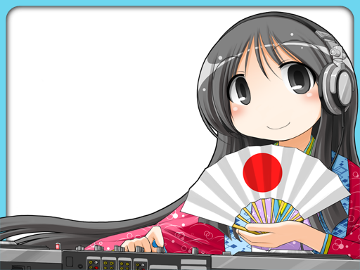 blush, closed_eyes, dj, earth_ekami, electronics, fan, grey_eyes, grey_hair