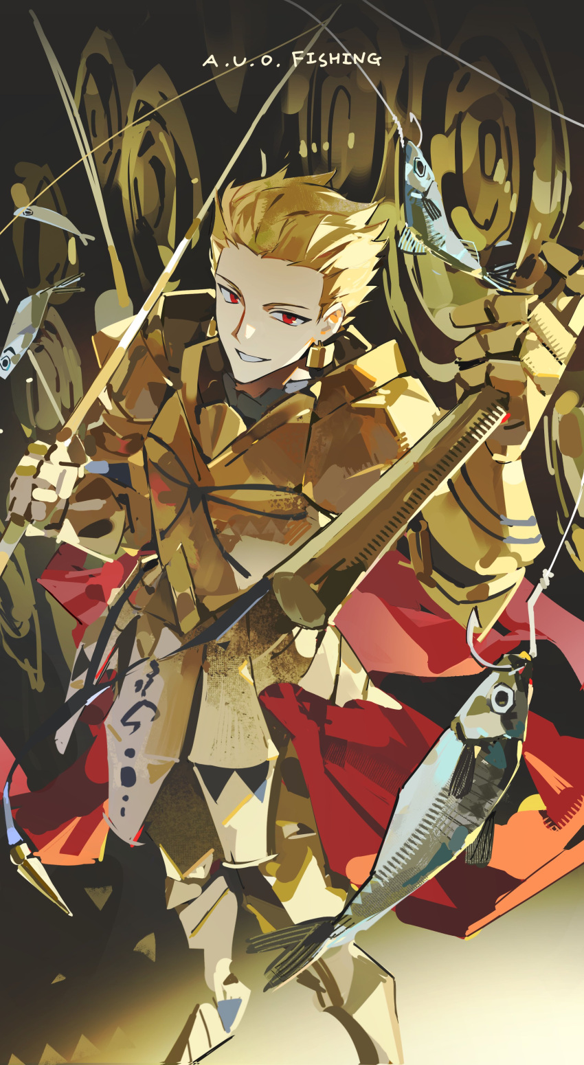1boy, absurdres, armor, armored_boots, armored_skirt, blonde_hair, boots, cape