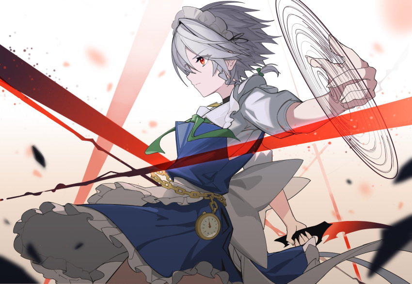 1girl, apron, back_bow, blue_dress, bow, braid, chinese_commentary, commentary_request