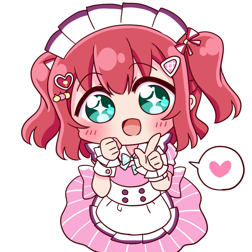 +_+, 1girl, :d, ai_scream!_(love_live!), apron, aqua_eyes, blue_bow, blue_bowtie